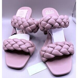 Steve Madden Women's Pink Braided Slide Sandal Size 9W Square Toe NWT
